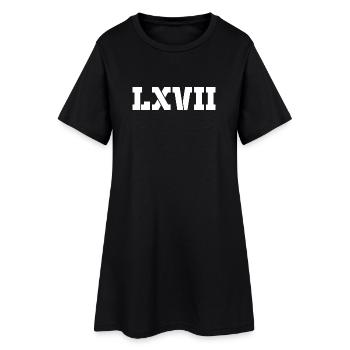67 - Soixante-sept Numéro 67 Roman LXVII Mème Six Se - Robe T-shirt Femme - noir - Devant