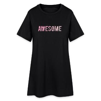 Awesome lettering - Women’s T-Shirt Dress - black - Front