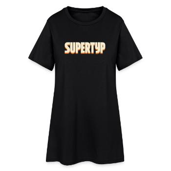 Supertype – Conception de déclaration - Robe T-shirt Femme - noir - Devant