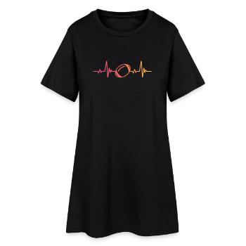 rugby sunset battement de coeur rugby rugbyman - Robe T-shirt Femme - noir - Devant