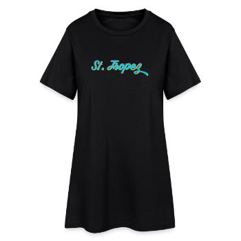 Calligraphie au néon de Saint-Tropez - Robe T-shirt Femme - noir - Devant
