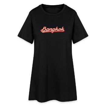 Bangkok Retro Lettering Red Vintage - Robe T-shirt Femme - noir - Devant