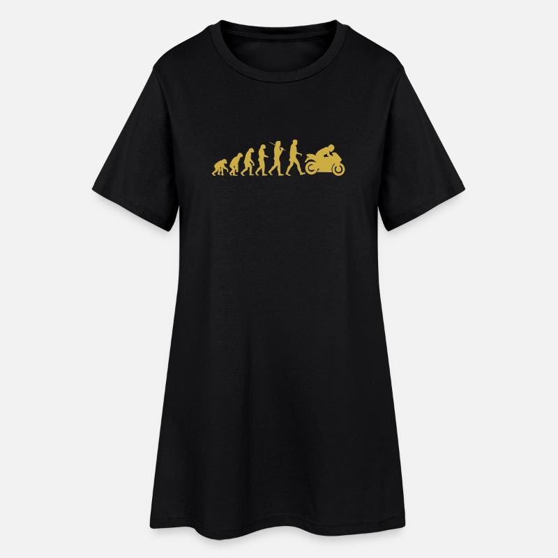 Motorrad-Evolution - Frauen T-Shirt-Kleid - Schwarz
