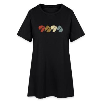 Lecteur de médiator de guitare rétro vintage - Robe T-shirt Femme - noir - Devant