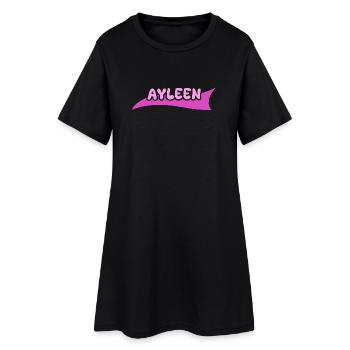 Prénom Ayleen - Robe T-shirt Femme - noir - Devant