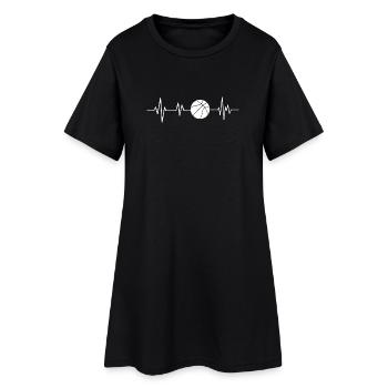 Battement de cœur ballon de basketball  - Robe T-shirt Femme - noir - Devant