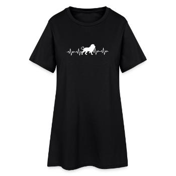 ECG en Léo, battement cardiaque - Robe T-shirt Femme - noir - Devant