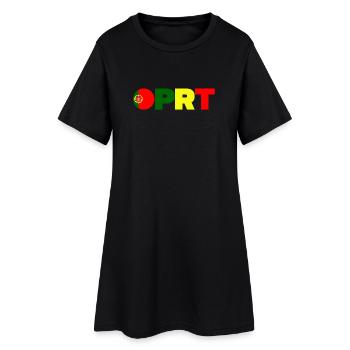 Portugal - Frauen T-Shirt-Kleid - Schwarz - Vorne