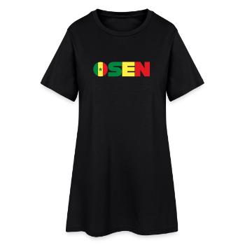 Sénégal - Robe T-shirt Femme - noir - Devant
