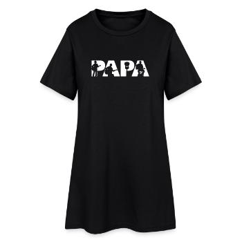 Papa Guitariste Silhouette du musicien acoustique - Robe T-shirt Femme - noir - Devant