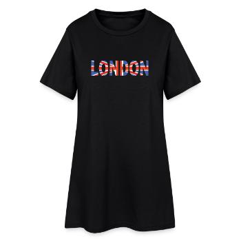 Londres couché avec drapeau - Robe T-shirt Femme - noir - Devant