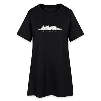 Heidelberger Schloss (Vintage/Weiß) Heidelberg - Frauen T-Shirt-Kleid - Schwarz - Vorne