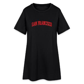 Lettrage en arc de San Francisco - Robe T-shirt Femme - noir - Devant