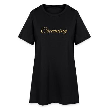 Cocooning - Robe T-shirt Femme - noir - Devant