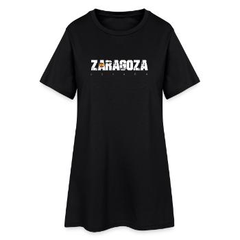 Zaragoza Rough Text City Flag Tee - Women’s T-Shirt Dress - black - Front