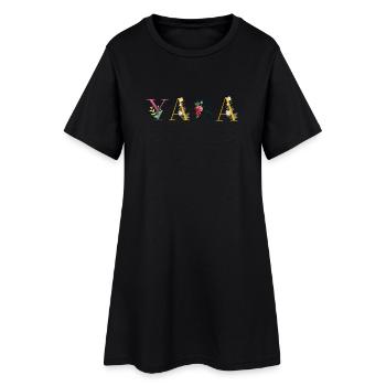 Yara - Robe T-shirt Femme - noir - Devant