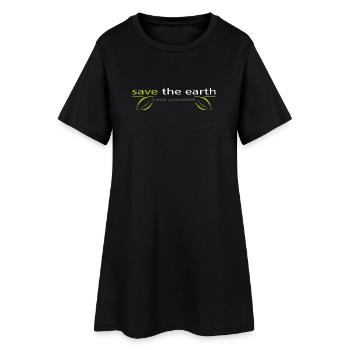save_the_earth - Robe T-shirt Femme - noir - Devant