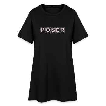 Conception de texte POSER minimaliste - Robe T-shirt Femme - noir - Devant