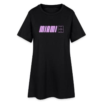 Miami Soccer Passion - Frauen T-Shirt-Kleid - Schwarz - Vorne