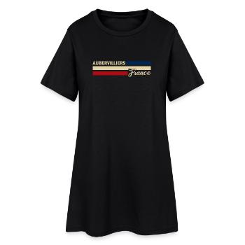 France - Aubervilliers - France - Flag - Women’s T-Shirt Dress - black - Front