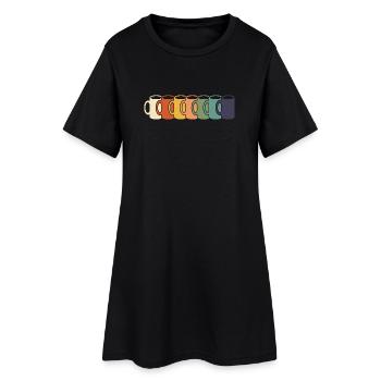 Rangée des tasses arc-en-ciel - Robe T-shirt Femme - noir - Devant