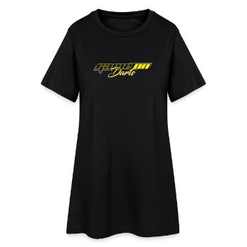 GAME ON DARTS  - Frauen T-Shirt-Kleid - Schwarz - Vorne