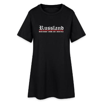 Russland - Frauen T-Shirt-Kleid - Schwarz - Vorne