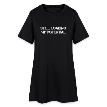 Je charge encore mon potentiel - Robe T-shirt Femme - noir - Devant