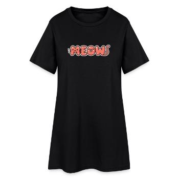 Miaule des lettres ronronnantes et audacieuses - Robe T-shirt Femme - noir - Devant