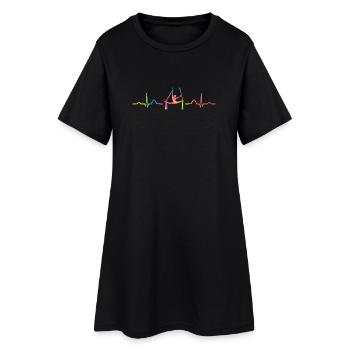 Vertikaltuch Heartbeat Luftakrobatik Aerial Silk - Frauen T-Shirt-Kleid - Schwarz - Vorne