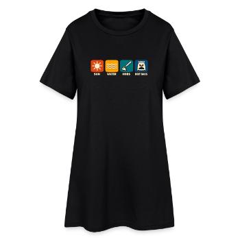 Soleil, Eau, Brossage, Jardinage Amusant - Robe T-shirt Femme - noir - Devant