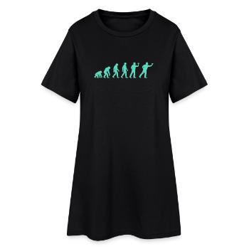 Fortschrittliche Evolutionssilhouette - Frauen T-Shirt-Kleid - Schwarz - Vorne