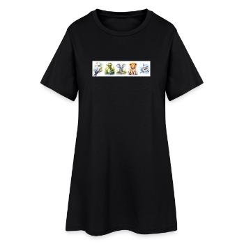 Estampes animales de nurserie - Robe T-shirt Femme - noir - Devant