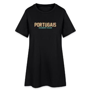Portugais Ascendant Raleur T-Shirt Cadeau Humour - Robe T-shirt Femme - noir - Devant