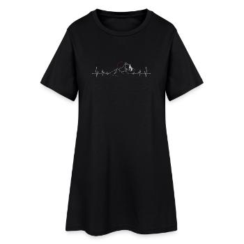 Mountain Pulse Sunrise Line Art - Women’s T-Shirt Dress - black - Front