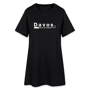 Davos Coordonnées Grisons Grisons Grisons - Robe T-shirt Femme - noir - Devant