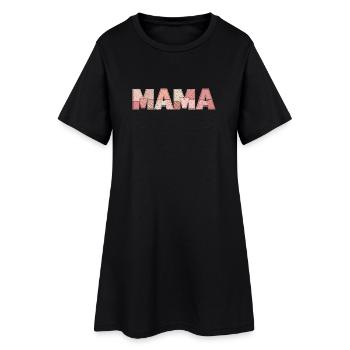 Cadeau de maman en patchwork pour Maman pour l’anniversaire - Robe T-shirt Femme - noir - Devant