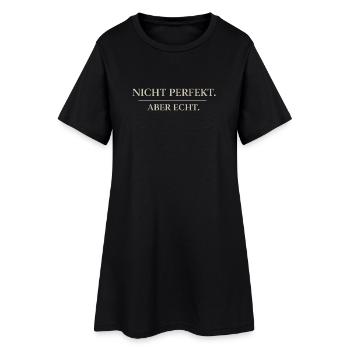 Not perfect but real typography - Women’s T-Shirt Dress - black - Front