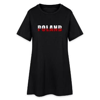 Design polonais dans le style grunge - Robe T-shirt Femme - noir - Devant