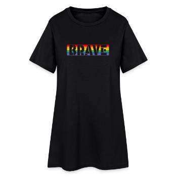 LGBT pride Rainbow Tshirt brave - Women’s T-Shirt Dress - black - Front