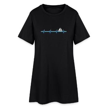 Segeln Segler Segelboot Katamaran Besitzer Skipper - Frauen T-Shirt-Kleid - Schwarz - Vorne
