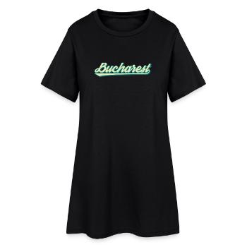 Bucharest Retro Script - Women’s T-Shirt Dress - black - Front