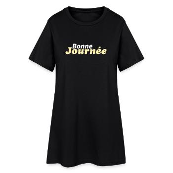 bonne journée - Robe T-shirt Femme - noir - Devant
