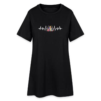 Poolbillardspieler Billard - Frauen T-Shirt-Kleid - Schwarz - Vorne