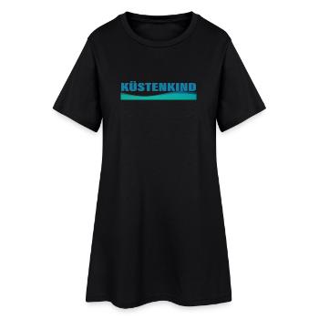 KÜSTENKIND - Frauen T-Shirt-Kleid - Schwarz - Vorne