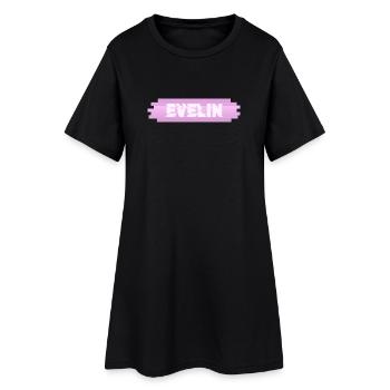 Geschenk für Evelin - Frauen T-Shirt-Kleid - Schwarz - Vorne