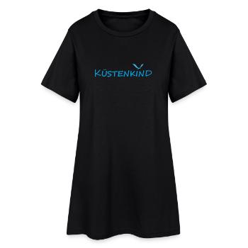 KÜSTENKIND - Frauen T-Shirt-Kleid - Schwarz - Vorne