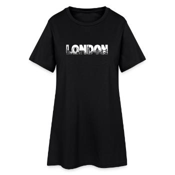 Londres Royaume-Uni, Angleterre Silhouette - Robe T-shirt Femme - noir - Devant