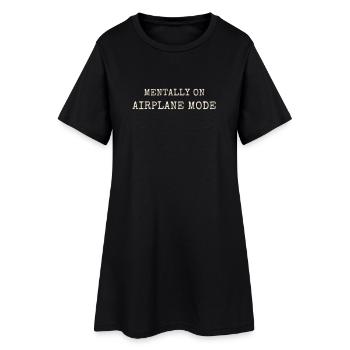 Mentally On Airplane Fashion Saying Introvert - Women’s T-Shirt Dress - black - Front
