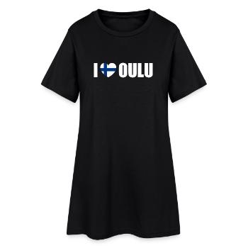 I love Oulu Finnland - Frauen T-Shirt-Kleid - Schwarz - Vorne